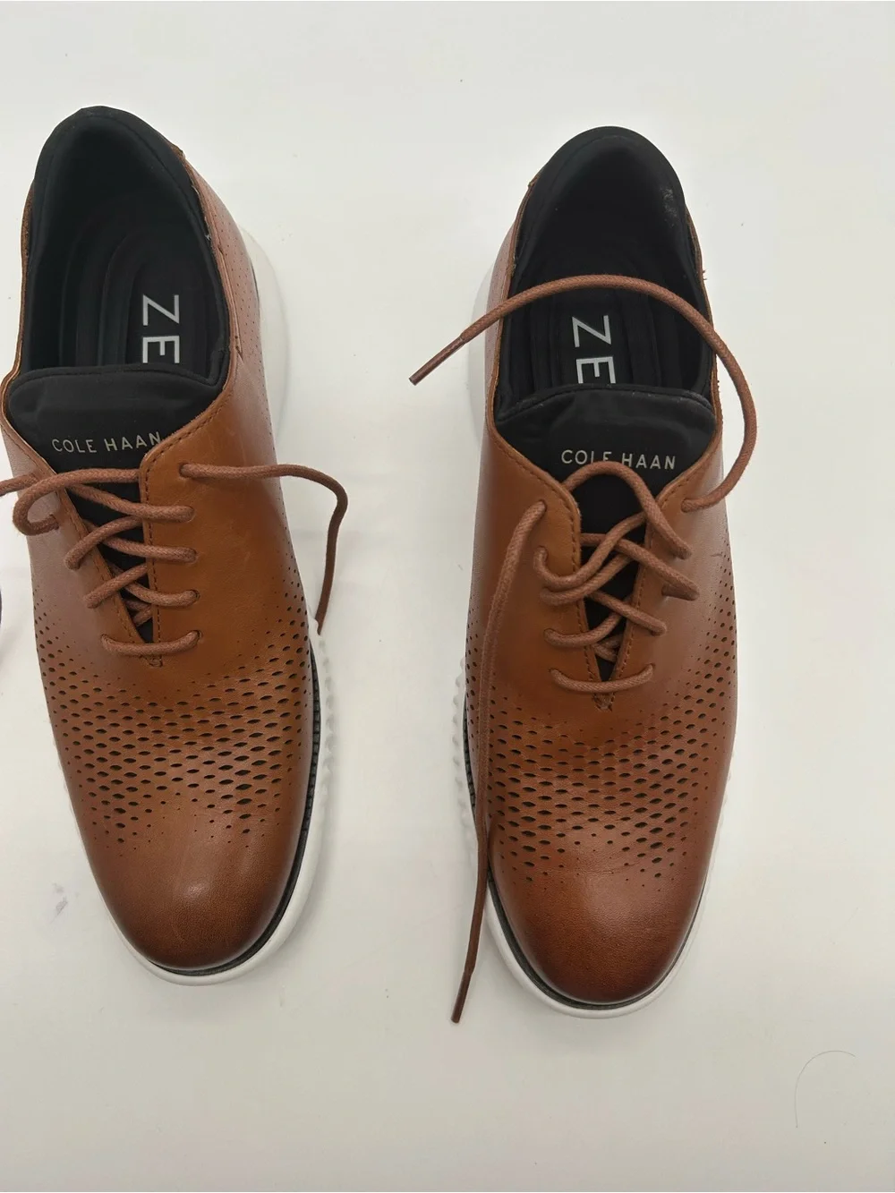 Cole Haan Brown Perforated Leather Lace-Up Oxfords size 9 NEW